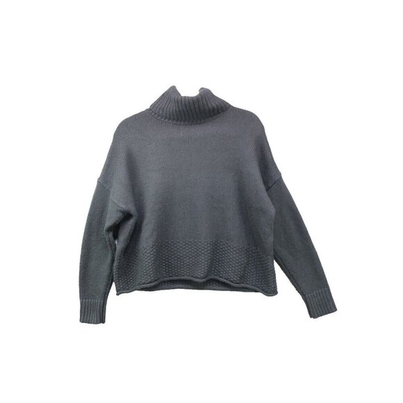 Madewell Turtleneck Oversized Sweater-Small-Cropped-Merino Wool Blend-Boho - Picture 1 of 11